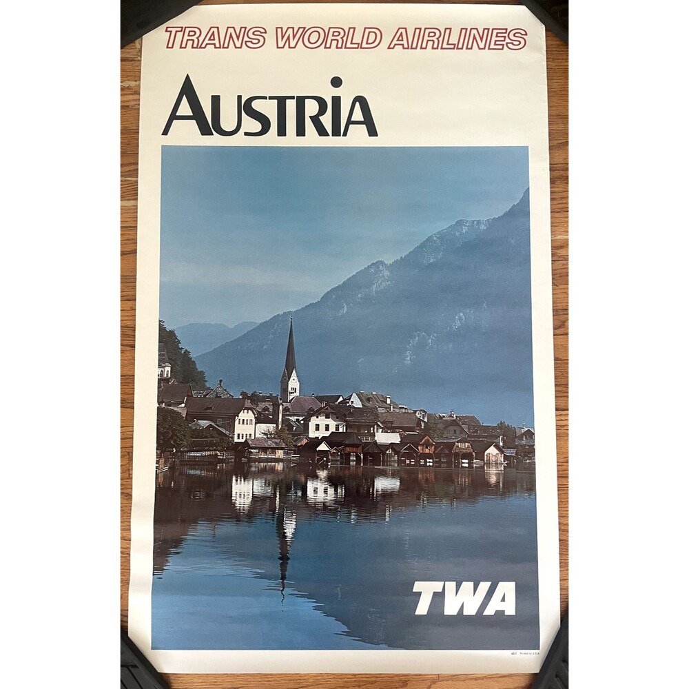 Large Vintage TWA Austria Travel Poster 45x30"